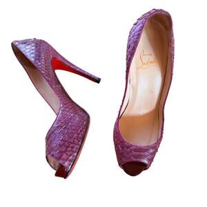 Christian Louboutin Python Heels purple snakeskin pumps w box & dustbag 38.5